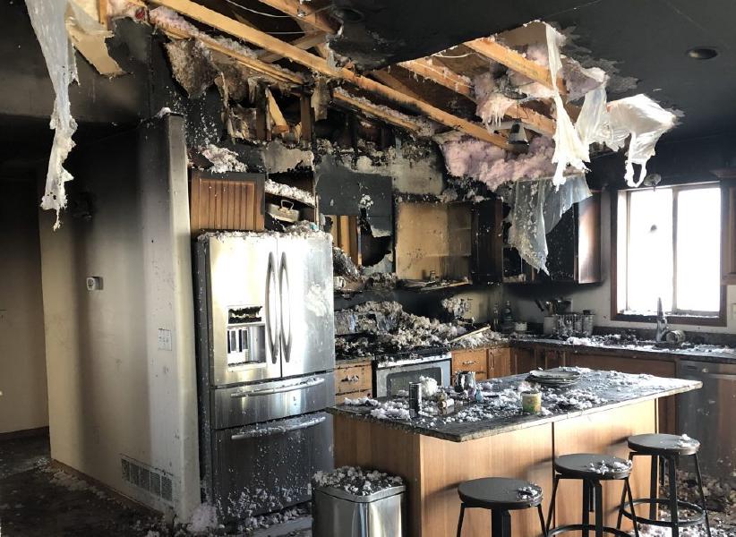 Kitchen fire damage